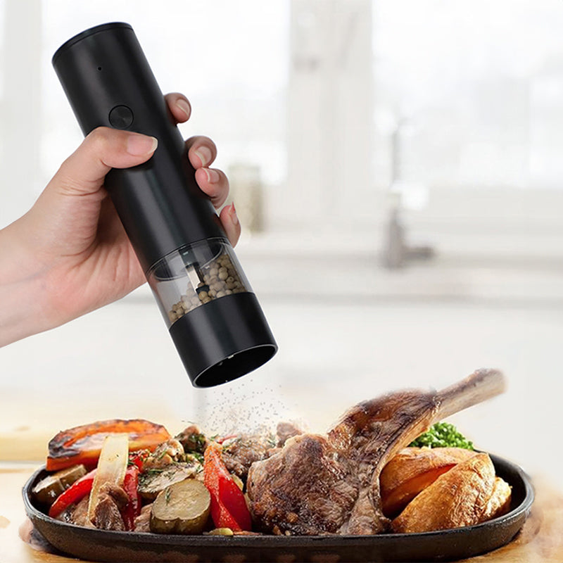 Electric Salt and Pepper Grinder Set - Rechargeable with Charging Base