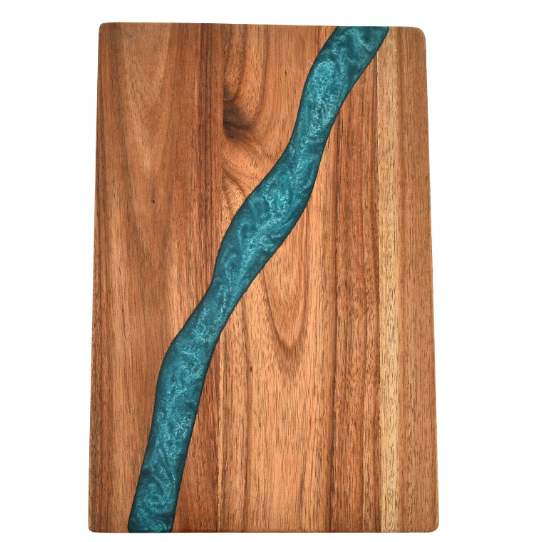 Ocean Wave Epoxy Resin Acacia Wood Cutting Board