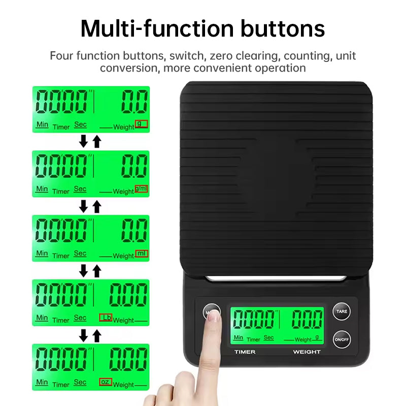 Precision Coffee Scale with Timer - Digital Kitchen Scale 5kg/0.1g Accuracy