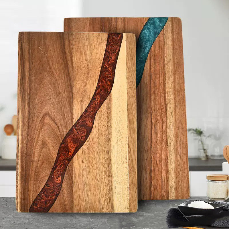 Ocean Wave Epoxy Resin Acacia Wood Cutting Board