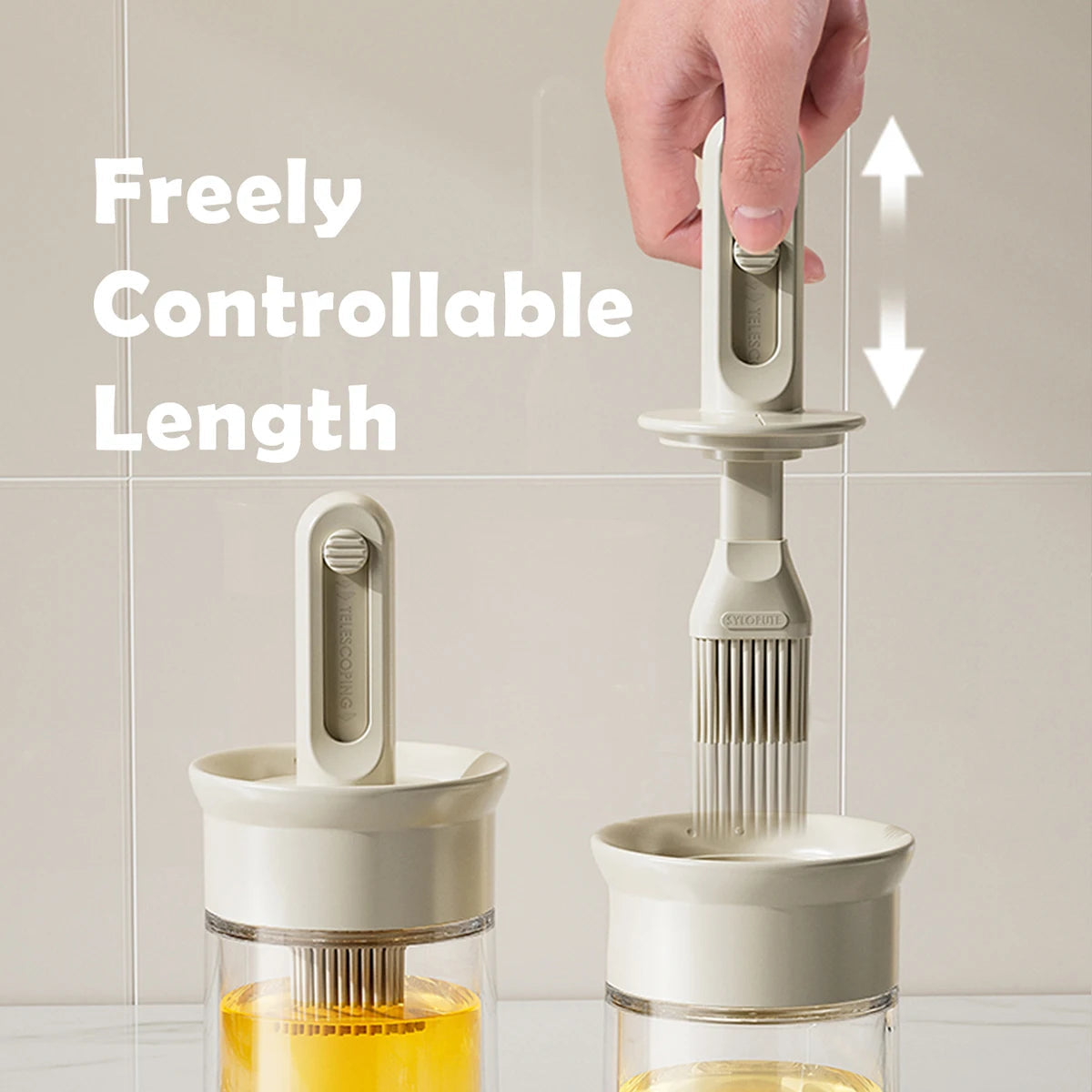 Telescopic Oil Brush With Bottle