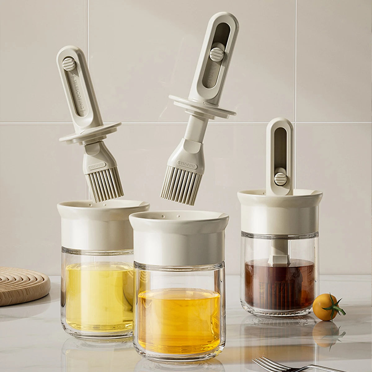 Telescopic Oil Brush With Bottle