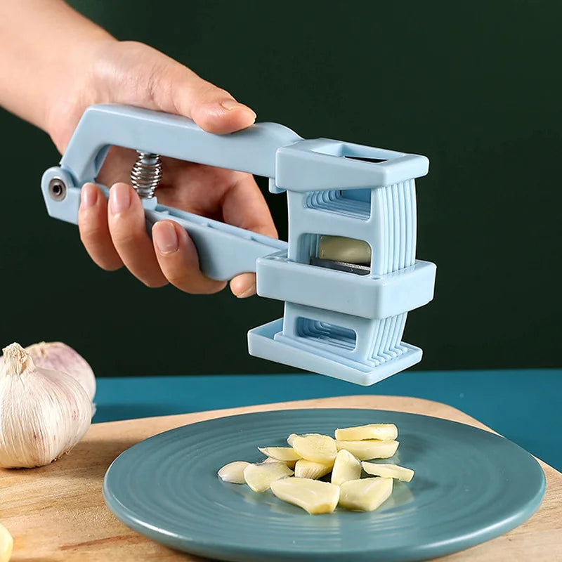 Garlic Press and Slicer - Multi-Function Crusher and Chopper