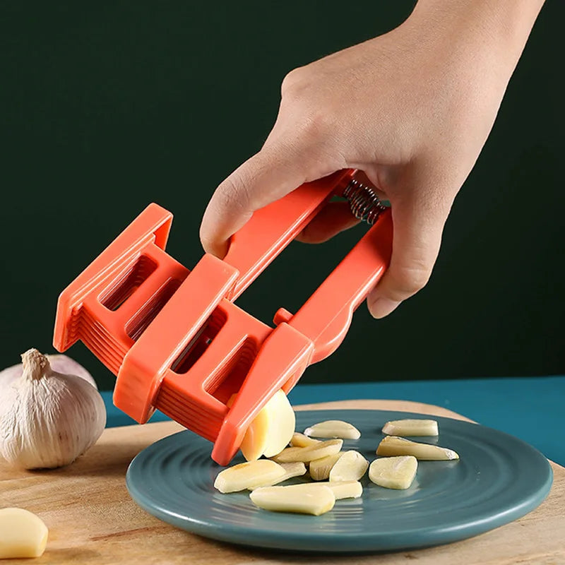 Garlic Press and Slicer - Multi-Function Crusher and Chopper