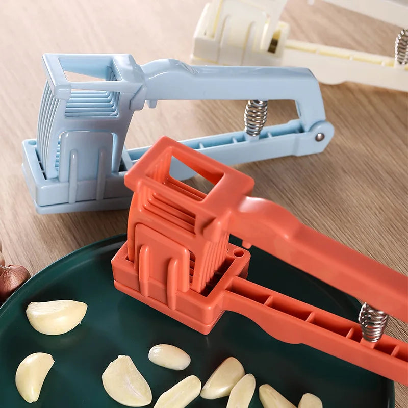 Garlic Press and Slicer - Multi-Function Crusher and Chopper