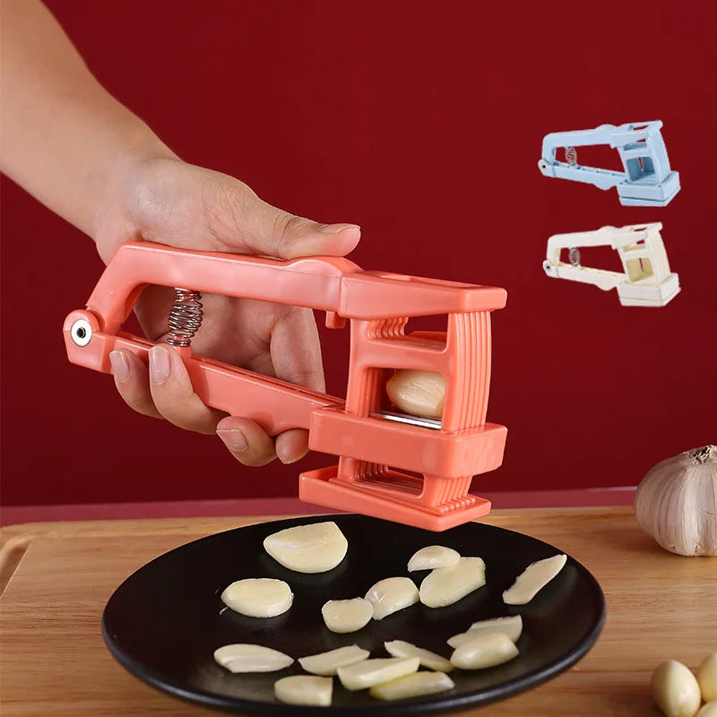 Garlic Press and Slicer - Multi-Function Crusher and Chopper