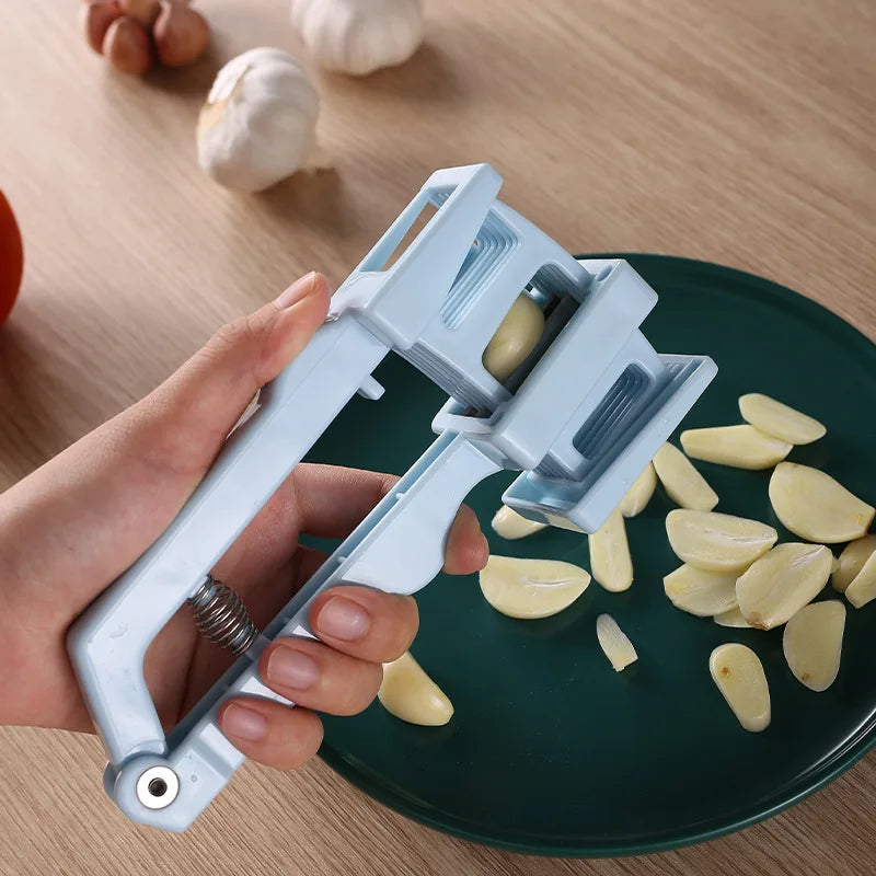 Garlic Press and Slicer - Multi-Function Crusher and Chopper