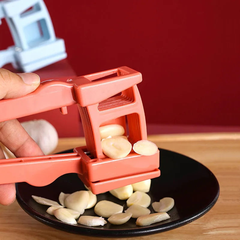 Garlic Press and Slicer - Multi-Function Crusher and Chopper